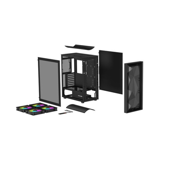 Obudowa Genesis Diaxid 605 ARGB MIDI TOWER USB-C Czarna 