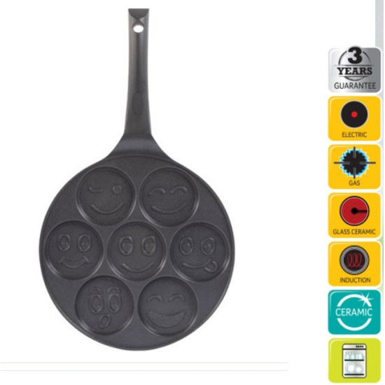 Patelnia Aluminium na 7 placków z powłoka non-stick 27cm 