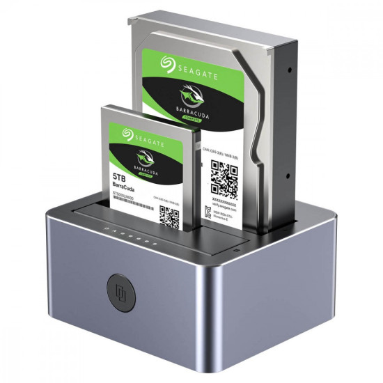 Stacja klonująca dyski 2x 2,5/3,5; CLONE; USB-C 10 Gbps 