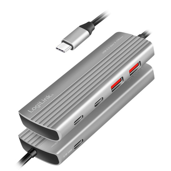 Hub USB3.2 Gen2, 2xUSB A, 2x USB-C, PD, 100W 