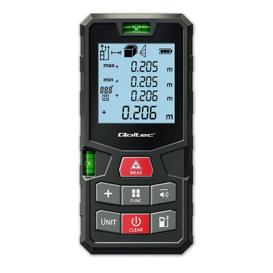 Cyfrowy dalmierz laserowy z poziomicą | podświetlany LCD | 120m 