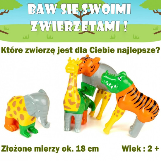Zestaw Malik Malblo Magnetic Zwierzęta z dżungli 