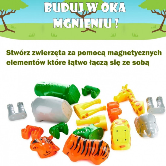 Zestaw Malik Malblo Magnetic Zwierzęta z dżungli 