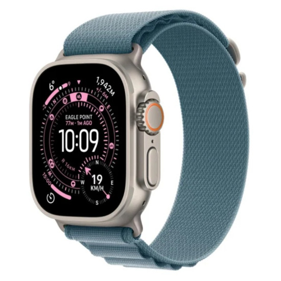 Watch Ultra 3 GPS + Cellular koperta 49 mm z tytanu w kolorze naturalnym, opaska Alpine w kolorze jasnoniebieskim - rozmiar L