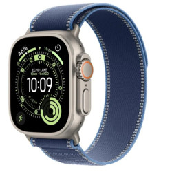 Watch Ultra 3 GPS + Cellular, koperta 49 mm z tytanu w kolorze naturalnym, opaska Trail w kolorze niebieskim/jaskrawoniebieskim - rozmiar S/M