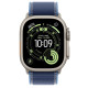 Watch Ultra 3 GPS + Cellular, koperta 49 mm z tytanu w kolorze naturalnym, opaska Trail w kolorze niebieskim/jaskrawoniebieskim - rozmiar S/M