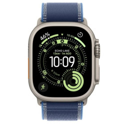 Watch Ultra 3 GPS + Cellular, koperta 49 mm z tytanu w kolorze naturalnym, opaska Trail w kolorze niebieskim/jaskrawoniebieskim - rozmiar M/L