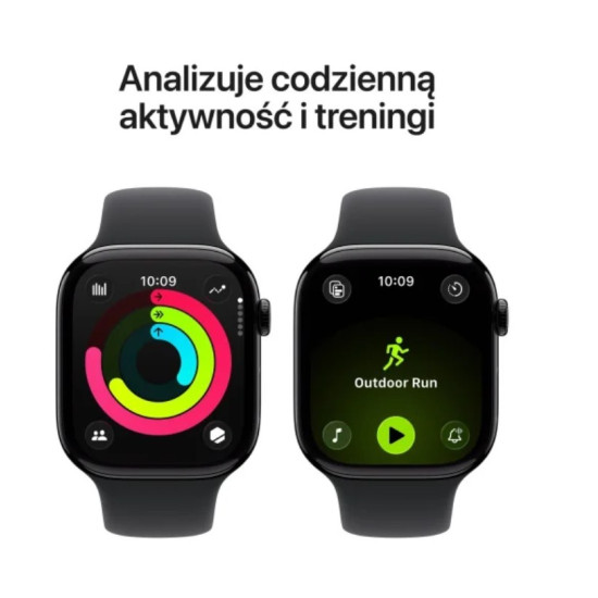 Watch Series 11 GPS+Cellular koperta 42 mm z aluminium w kolorze gwiezdnej szarości, pasek sportowy w kolorze czarnym - rozmiar M/L