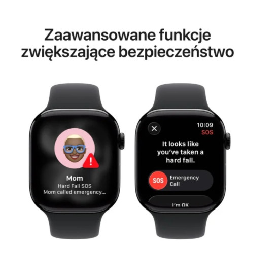 Watch Series 11 GPS+Cellular koperta 42 mm z aluminium w kolorze gwiezdnej szarości, pasek sportowy w kolorze czarnym - rozmiar M/L