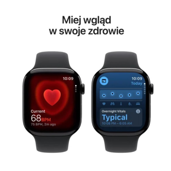 Watch Series 11 GPS + Cellular, koperta 42 mm z tytanu w kolorze naturalnym, pasek sportowy w kolorze górskiej szarości - rozmiar M/L