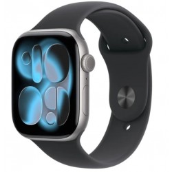 Watch Series 11 GPS+Cellular koperta 46 mm z aluminium w kolorze gwiezdnej szarości, pasek sportowy w kolorze czarnym - rozmiar S/M