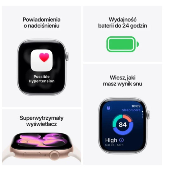 Watch Series 11 GPS+Cellular, koperta 46 mm z aluminium w kolorze różowego złota, pasek sportowy w kolorze łagodnego różu - rozmiar S/M