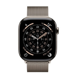 Watch Series 11 GPS + Cellular koperta 46 mm z tytanu w kolorze naturalnym, bransoleta mediolańska w kolorze naturalnym - rozmiar S/M