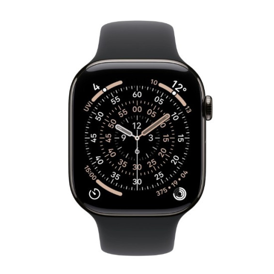 Watch Series 11 GPS + Cellular, koperta 46 mm z tytanu w kolorze łupku, pasek sportowy w kolorze czarnym - rozmiar M/L