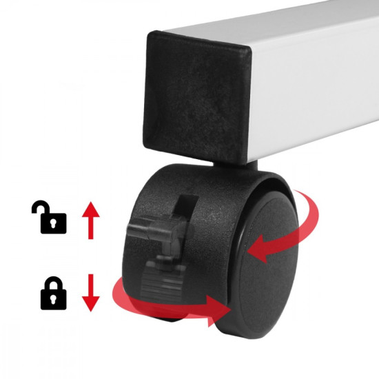 Mobilne biurko regulowane MC-124 W regulacja wysokości 67-115cm, max 50kg, blat 80x60 cm 