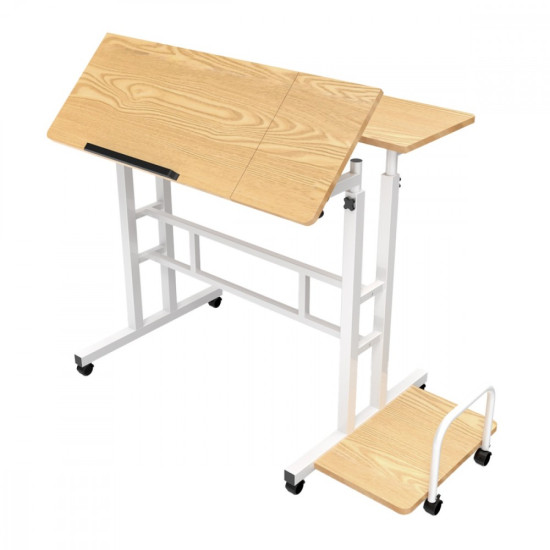 Mobilne biurko regulowane MC-124 W regulacja wysokości 67-115cm, max 50kg, blat 80x60 cm 