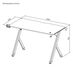 Biurko gamingowe NanoRS 120x60cm LED RS102 