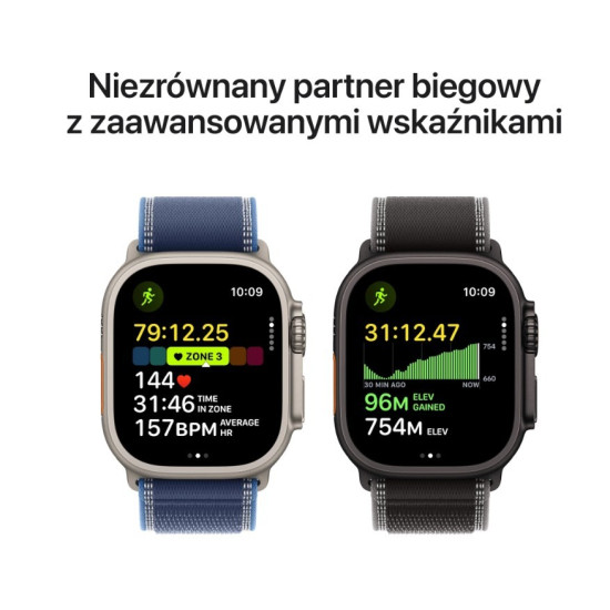 Watch Ultra 3 GPS + Cellular koperta 49 mm z tytanu w kolorze czarnym, opaska Trail w kolorze czarnym/węgla drzewnego - rozmiar S/M
