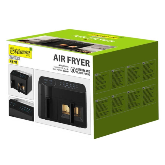 Frytownica beztłuszczowa podwójna 3,5l + 6l  2400W  MR-760