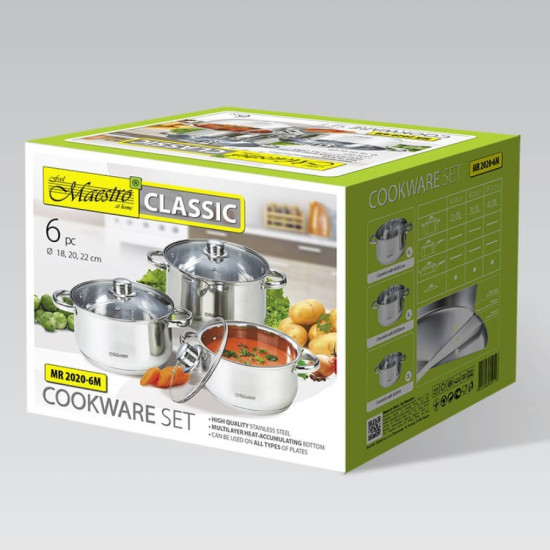 Komplet garnków 6 elementów MR-2020-6M
