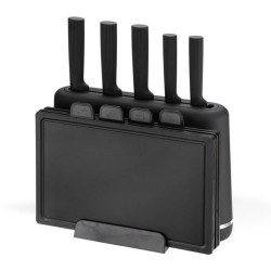 Zestaw noży + desek na podstawce MR-1412-BLACK 