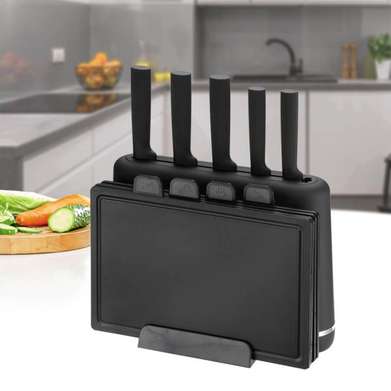 Zestaw noży + desek na podstawce MR-1412-BLACK 