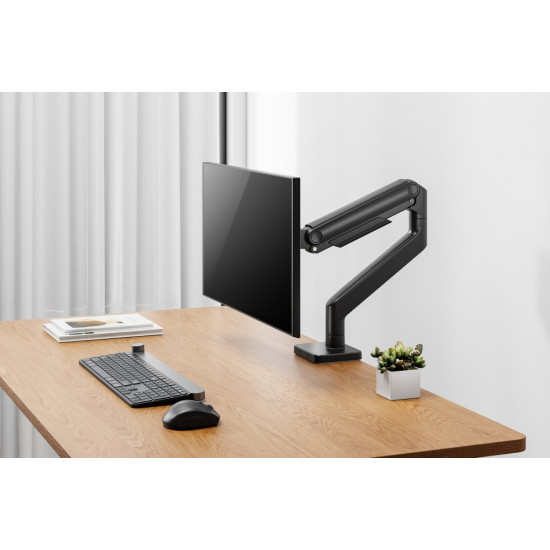Uchwyt ramię biurkowe pojedyncze z zaciskiem i sprężyną mechaniczną 1x LCD max. 49