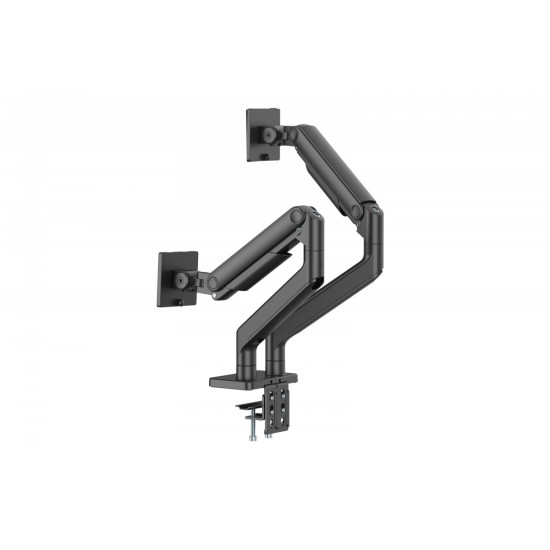 Uchwyt biurkowy podwójny z zaciskiem i sprężyną mechaniczną 2x LCD max. 45