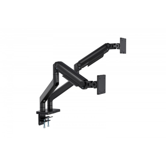 Uchwyt biurkowy podwójny z zaciskiem i sprężyną mechaniczną 2x LCD max. 45