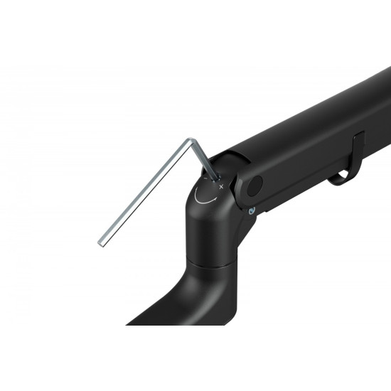Ramię biurkowe pojedyncze z zaciskiem i sprężyną gazową 1x LCD max. 57