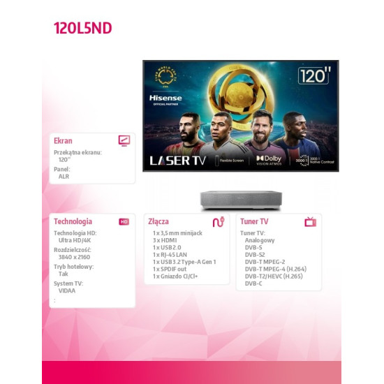 Telewizor Laser TV 120 cali 120L5ND