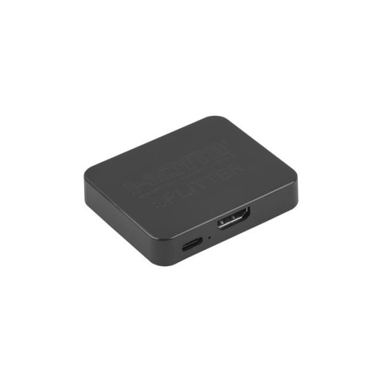 Splitter video HDMI- 2x HDMI 4K + port USB-C czarny 