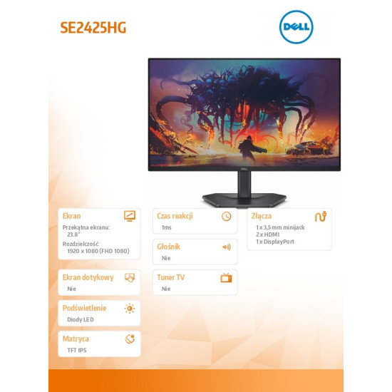 Monitor SE2425HG 23.8 AMD FreeSync Premium 200Hz Full HD (1920x1080)/16:9/2xHDMI/DP/3Y AES&PPE 