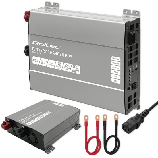 Inteligentna ładowarka do akumulatorów LiFePO4 AGM GEL SLA | 80A | 12V 