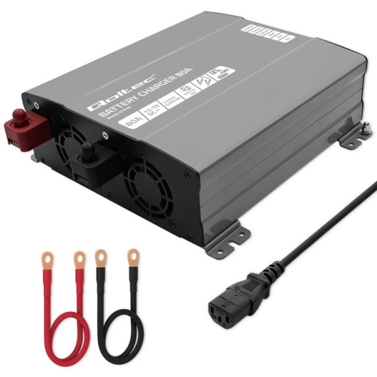 Inteligentna ładowarka do akumulatorów LiFePO4 AGM GEL SLA | 80A | 12V 