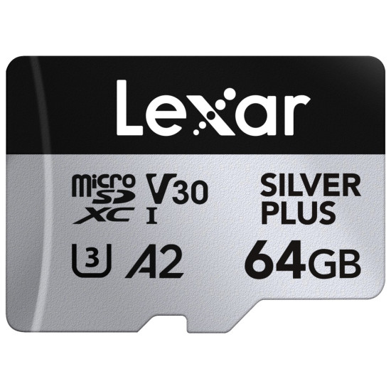 Karta pamiÄci microSD 64GB C10 A2 U3 V30 205/100MB/s Silver Plus