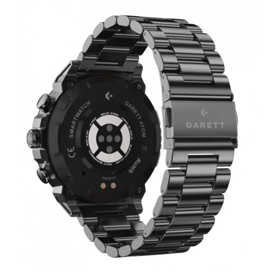 Smartwatch Garett Atom czarny stalowy 