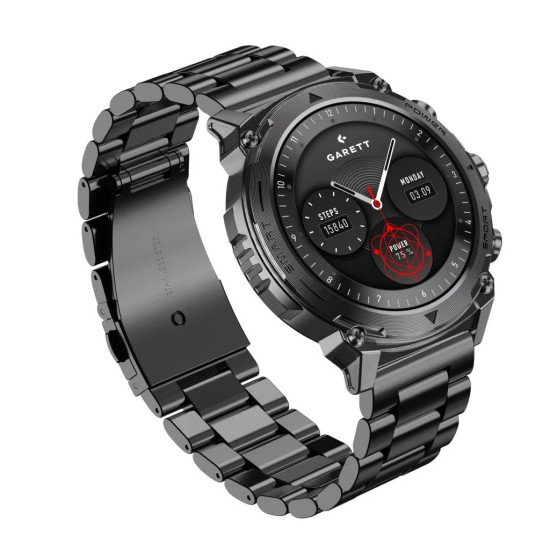 Smartwatch Garett Atom czarny stalowy 