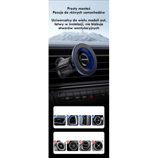 Uchwyt samochodowy do kratki ZJ081 magnetyczny 