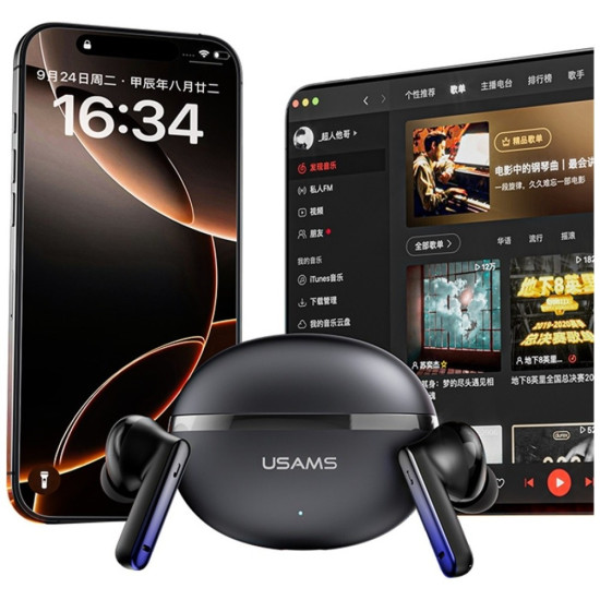 SĹuchawki bluetooth TWS E02 ANC+ENC czarne 