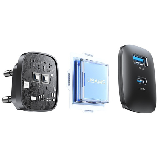 Ĺadowarka sieciowa T66 45W GaN CC290 USB-A + USB-C Fast charge 