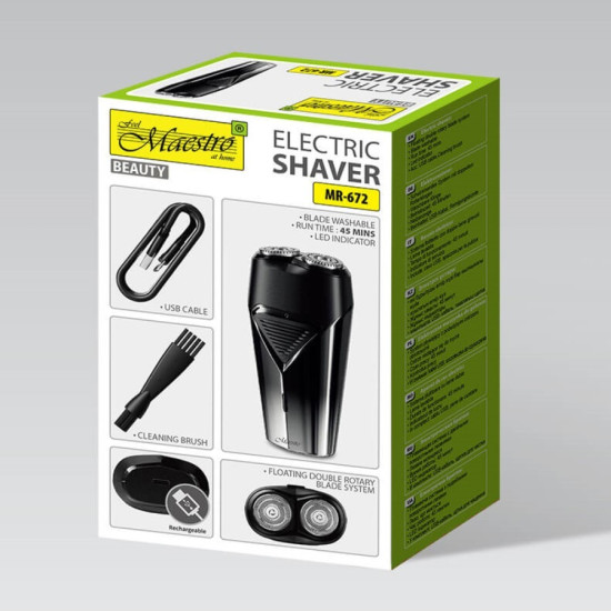 Golarka męska podróżna 2 głowice, USB  MR-672