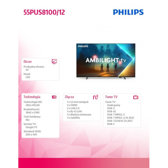 Telewizor LED 55 cali 55PUS8100/12