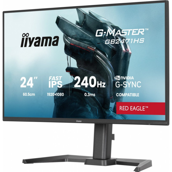 Monitor 23,8 cala GB2471HS-B1 Fast IPS,FHD,240Hz,2xHDMI,DP, 350cd, HAS(150) PIVOT, Adaptive G-SYNC - 1920 x 1080 @48-240Hz  DisplayPort Only 