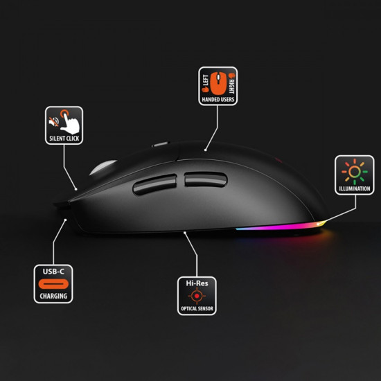 Bezprzewodowa mysz 2w1 (BT/RF)SILENT&RECHARGE 