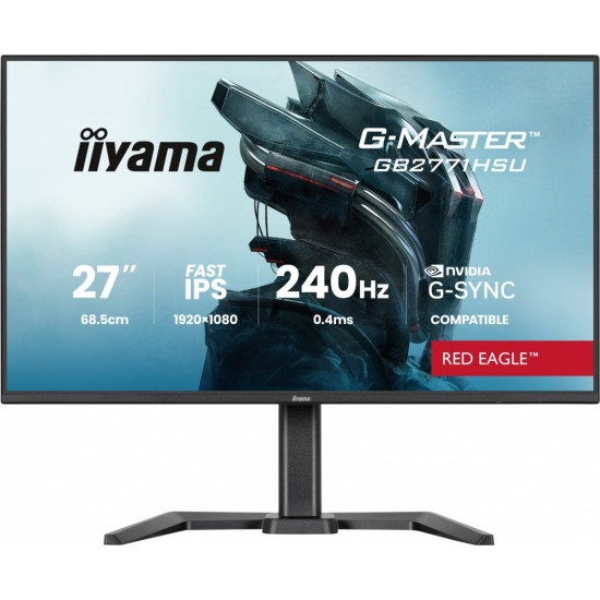 Monitor 27 cali GB2771HSU-B1 0.4ms,Fast IPS, HAS (150) PIVOT,        1xUSB 3.2, 1xUSB C, 240Hz, DP, 2xHDMI,Adaptive G-SYNC-1920x1080@48-240Hz DP Only
