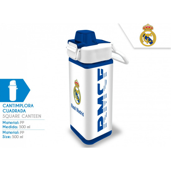 Bidon kwadratowy 500ml PP Real Madryt 