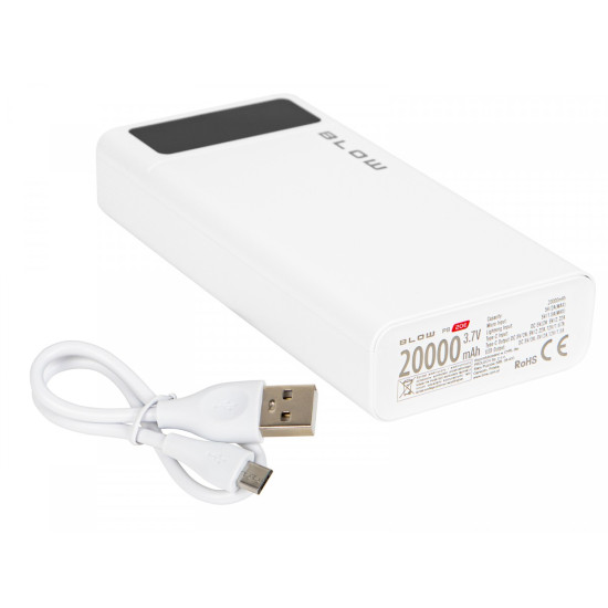 PowerBank PB20E QC+PD 20W 20000mAh+lightning Biały 