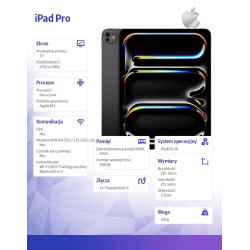 iPad Pro 13 cali Wi-Fi 256 GB ze standardowym szkłem - Gwiezdna czerń