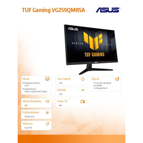 Monitor 25 cali TUF Gaming VG259QMR5A IPS 310Hz HDMI DP 